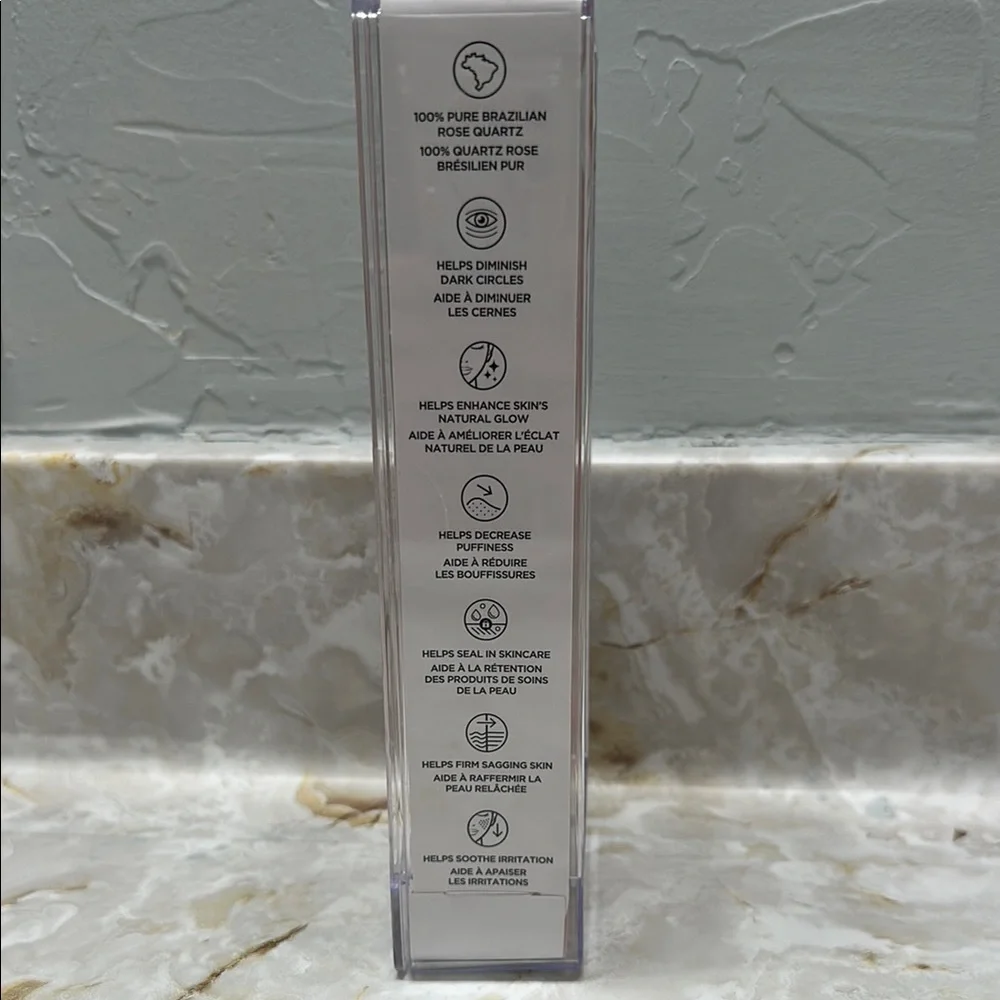 BEAUTYBIO Rose Quartz‎ Crystal Roller for Face Eyes Body Lymphatic Drainage
